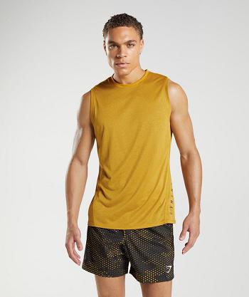 Pánské Tílko Gymshark Sportovní Žluté Černé | CZ 2314GSO